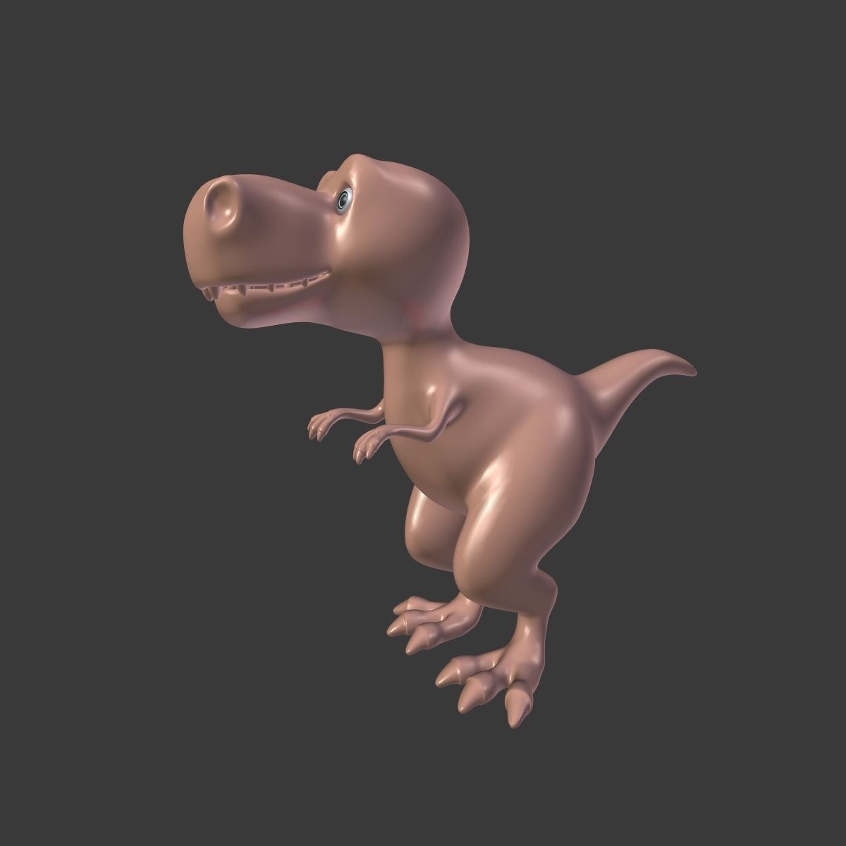 Cartoon Dinosaur - TRex Low-poly 3D model_3