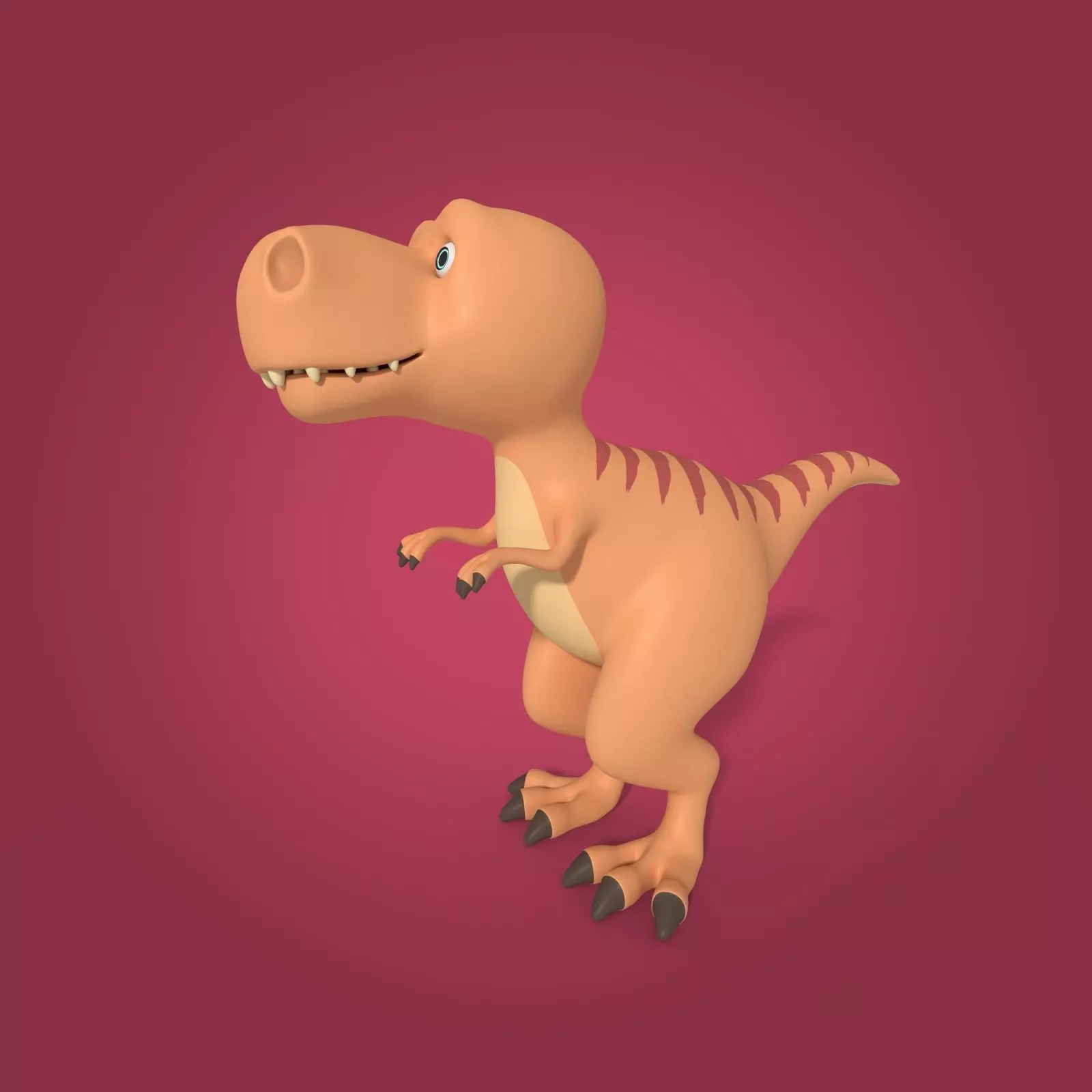Cartoon Dinosaur - TRex Low-poly 3D model_0