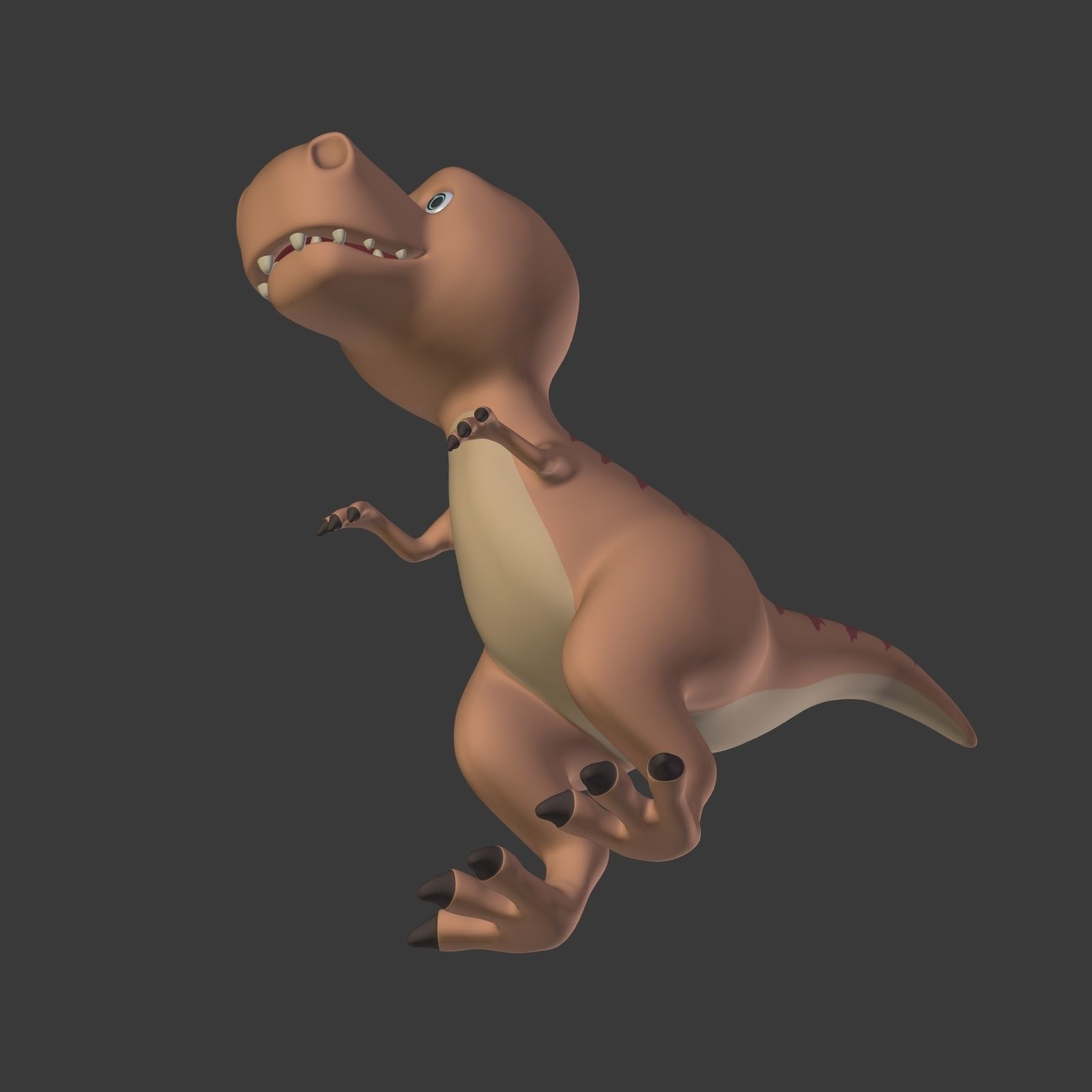 Cartoon Dinosaur - TRex Low-poly 3D model_25