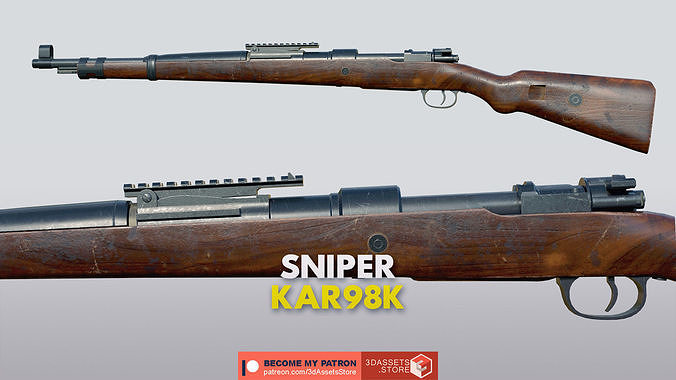 Weapon - Gun - Sniper - Kar98k Low-poly 3D model