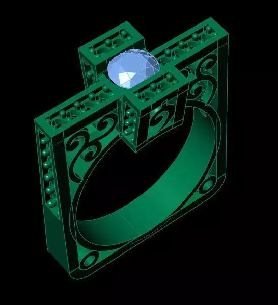 rings ring with stone Free 3D print model