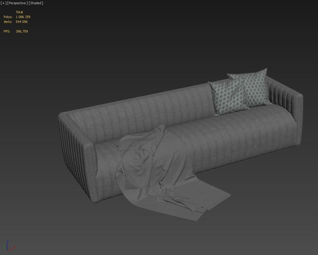 Crate and Barrel Cosima sofa 3D model_6