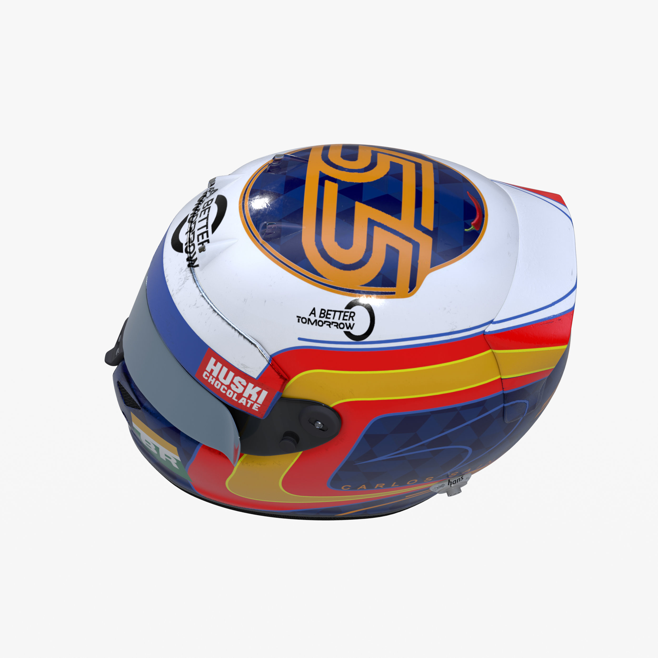 Sainz helmet 2019 Low-poly 3D model_7