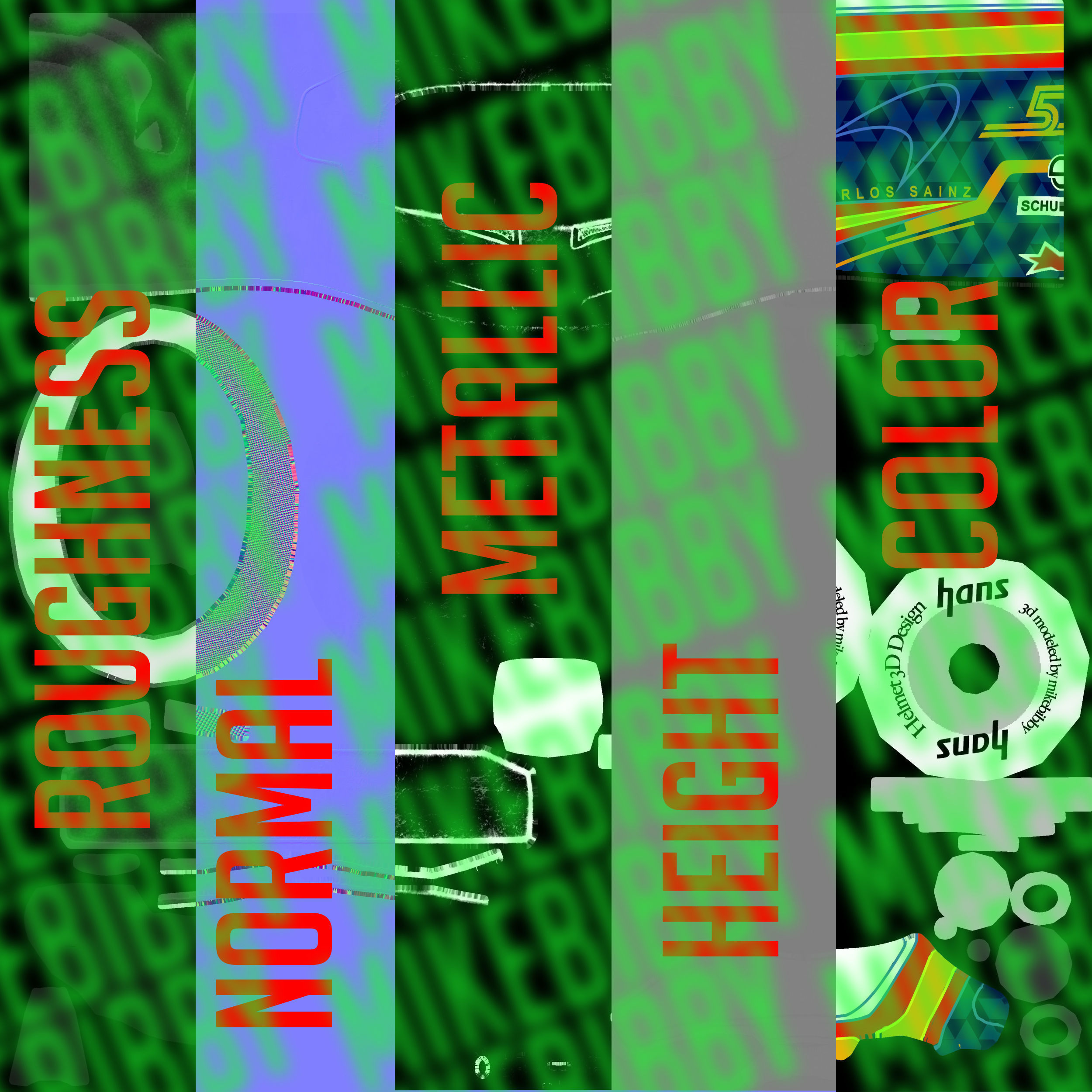 Sainz helmet 2019 Low-poly 3D model_9