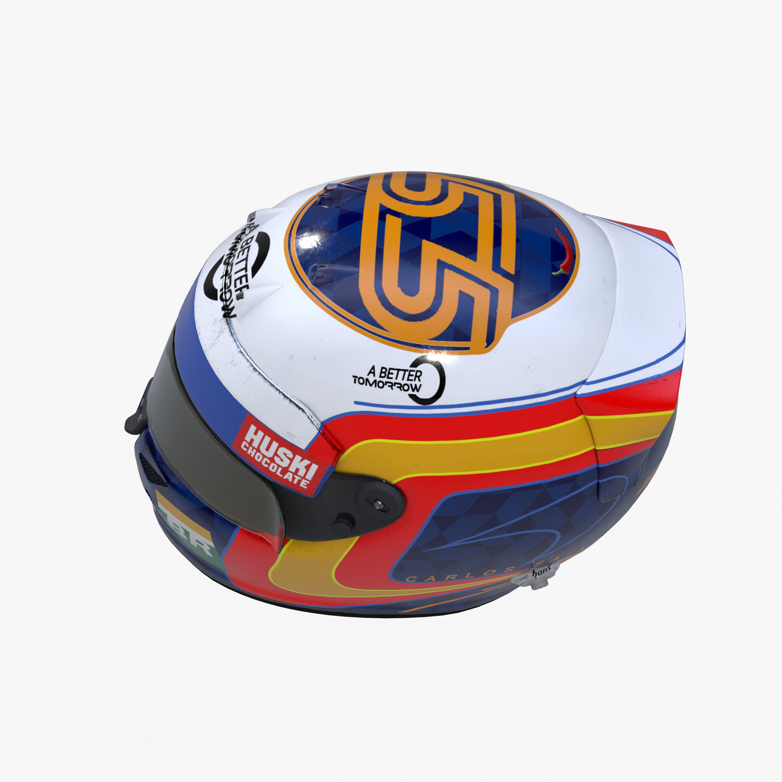 Sainz helmet 2019 Low-poly 3D model_20