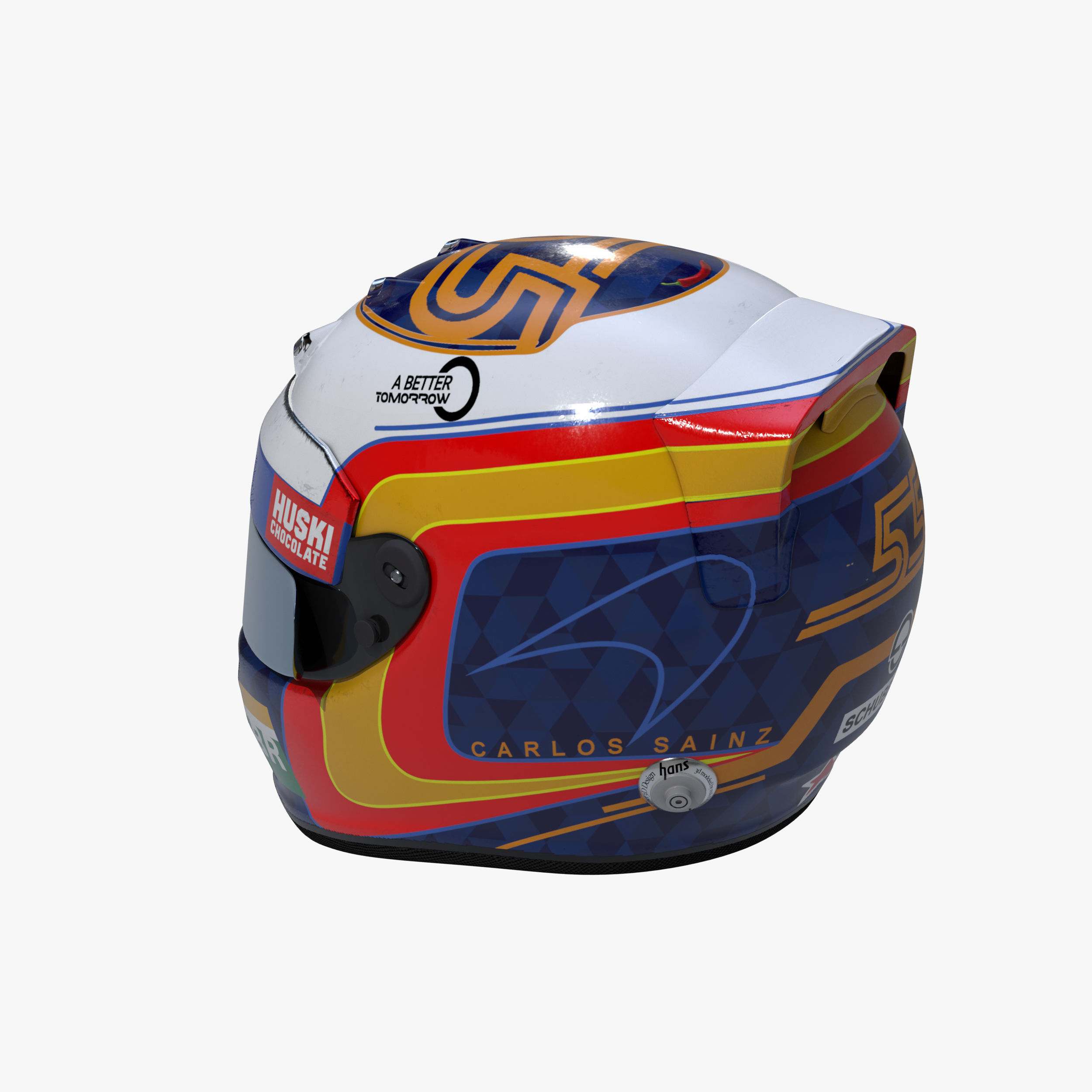 Sainz helmet 2019 Low-poly 3D model_6