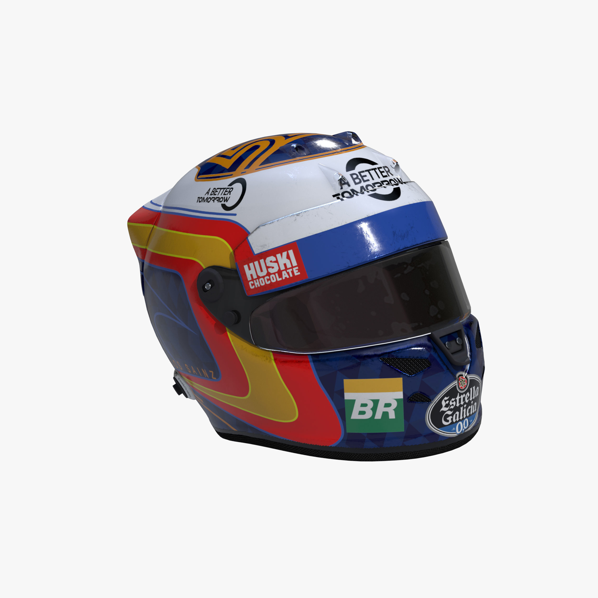 Sainz helmet 2019 Low-poly 3D model_18