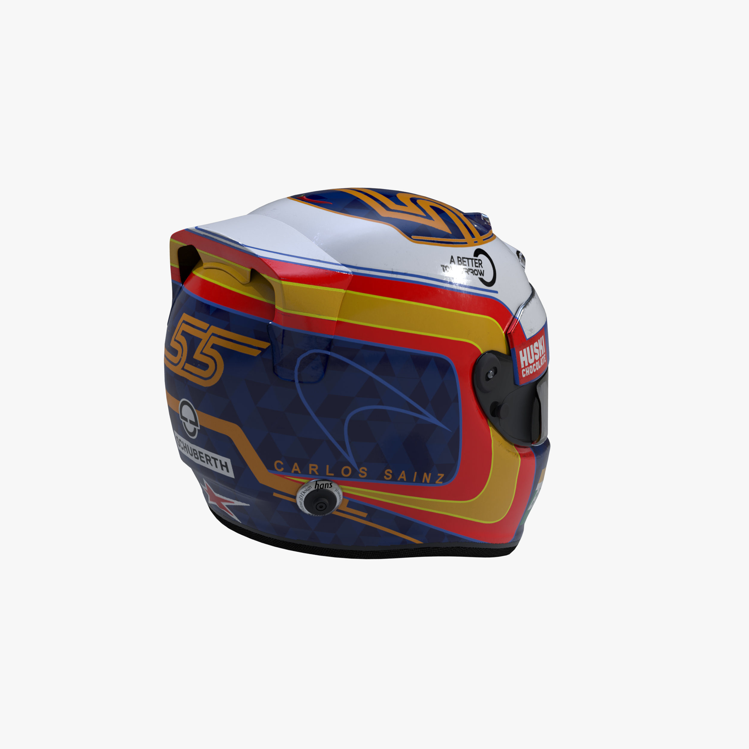 Sainz helmet 2019 Low-poly 3D model_15
