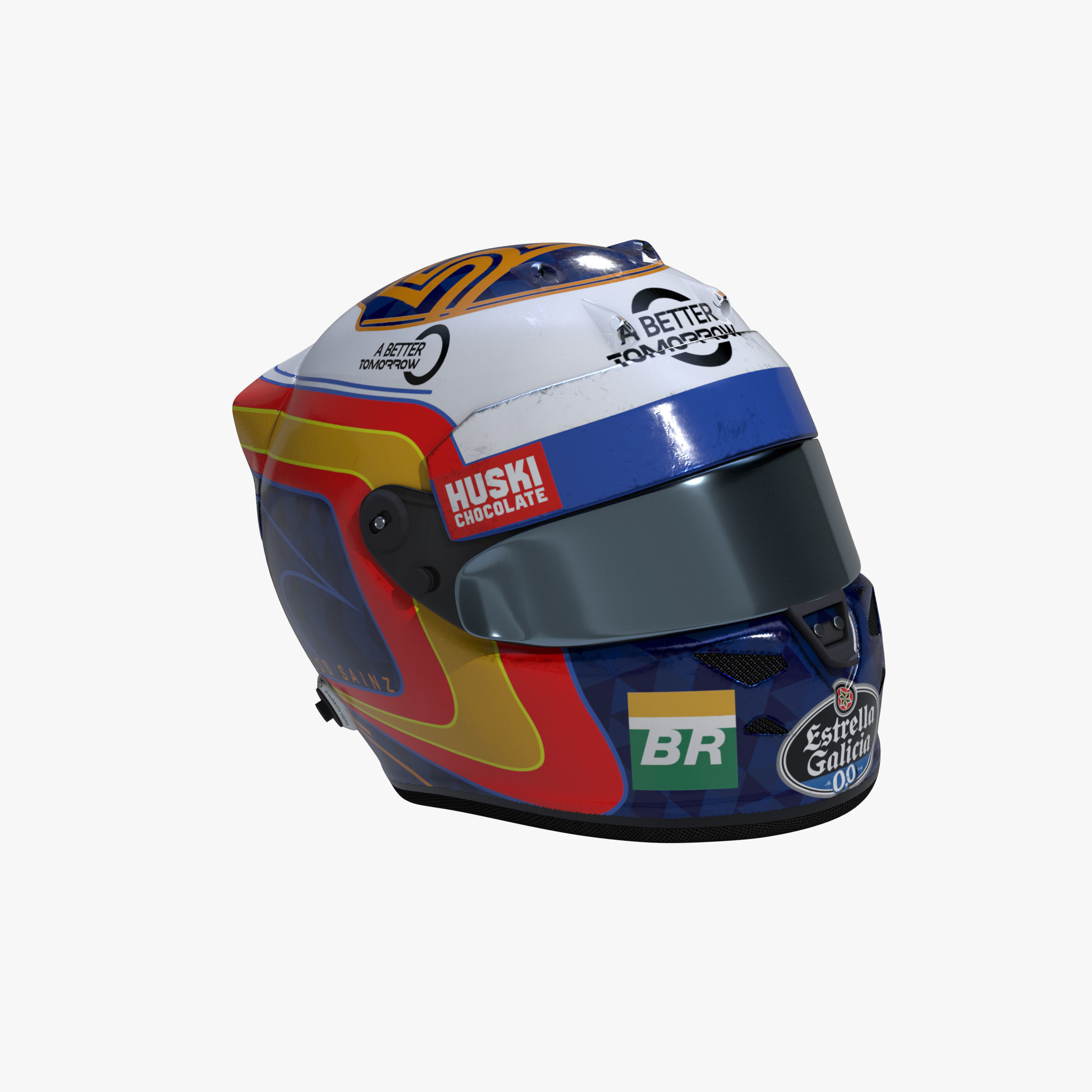 Sainz helmet 2019 Low-poly 3D model_1