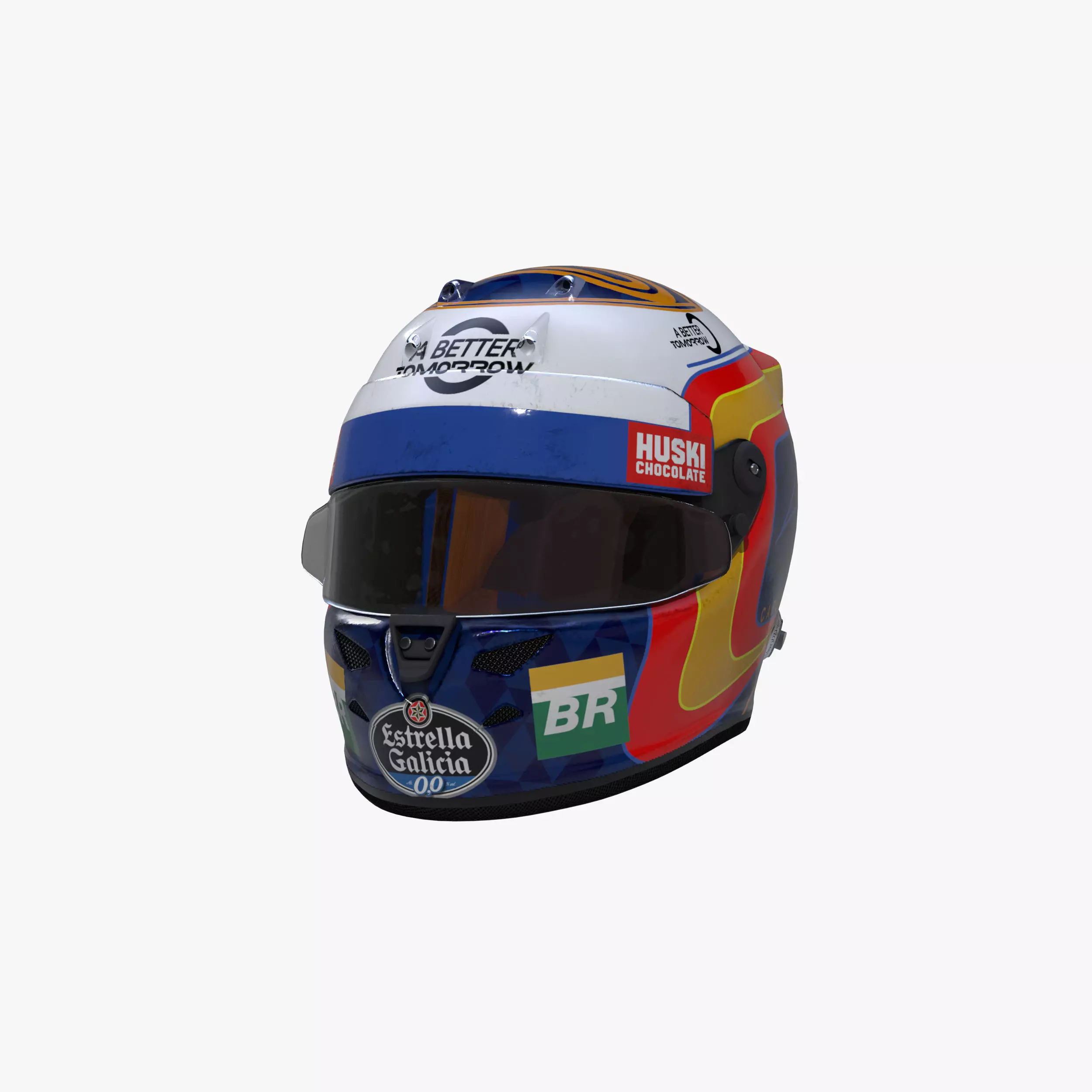 Sainz helmet 2019 Low-poly 3D model_0