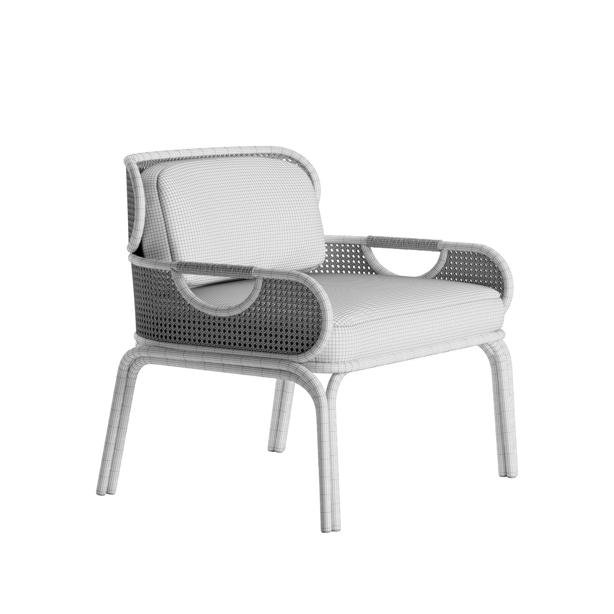 Mcguire Sunflower table Loop chair set 3D model_4