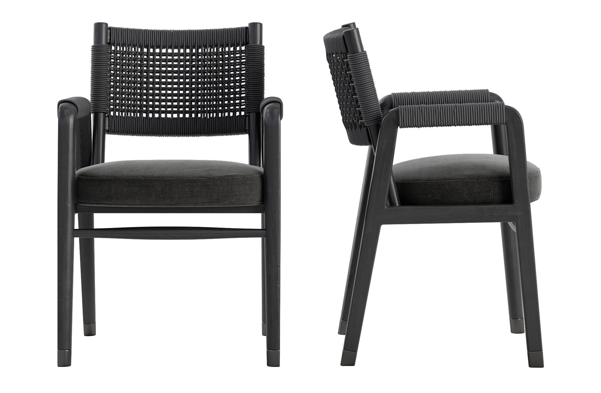 Flexform Ortigia chair Iseo table set 3D model_2