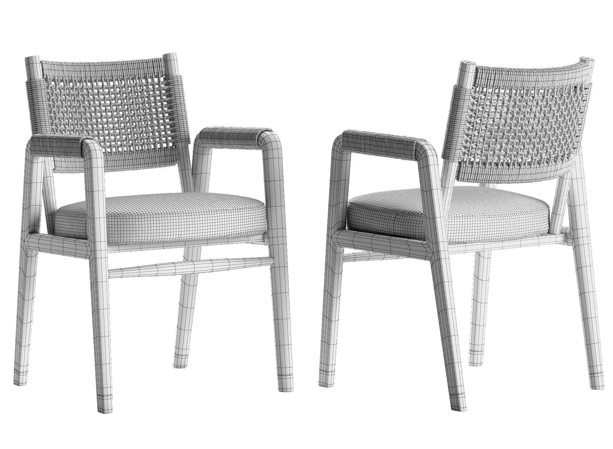 Flexform Ortigia chair Iseo table set 3D model_6