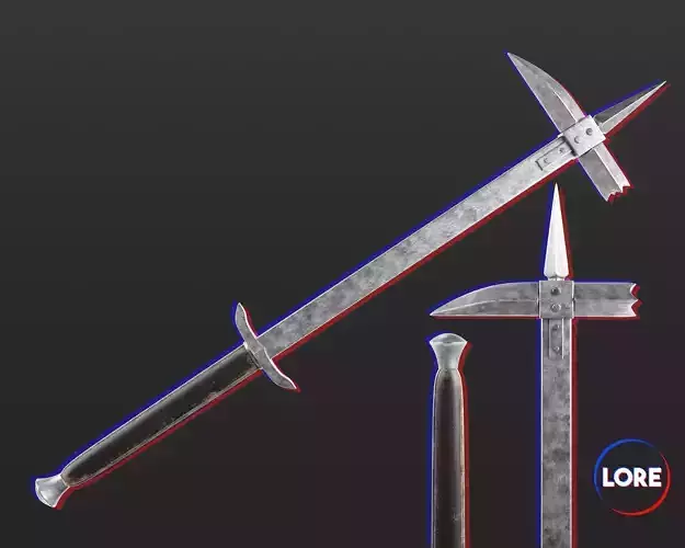 Medieval Elegant Weapon Warhammer Low-poly 3D model