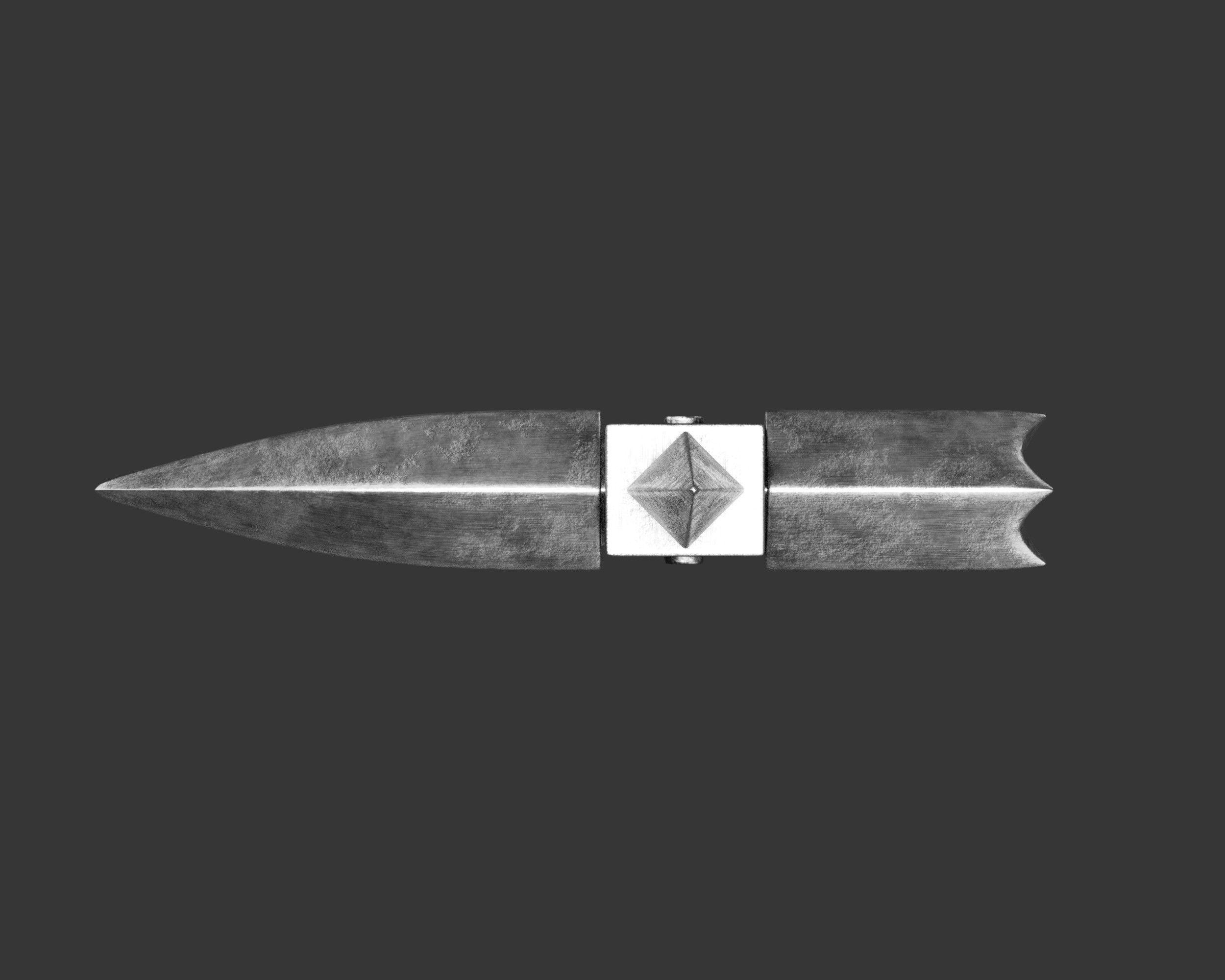 Medieval Elegant Weapon Warhammer Low-poly 3D model_9