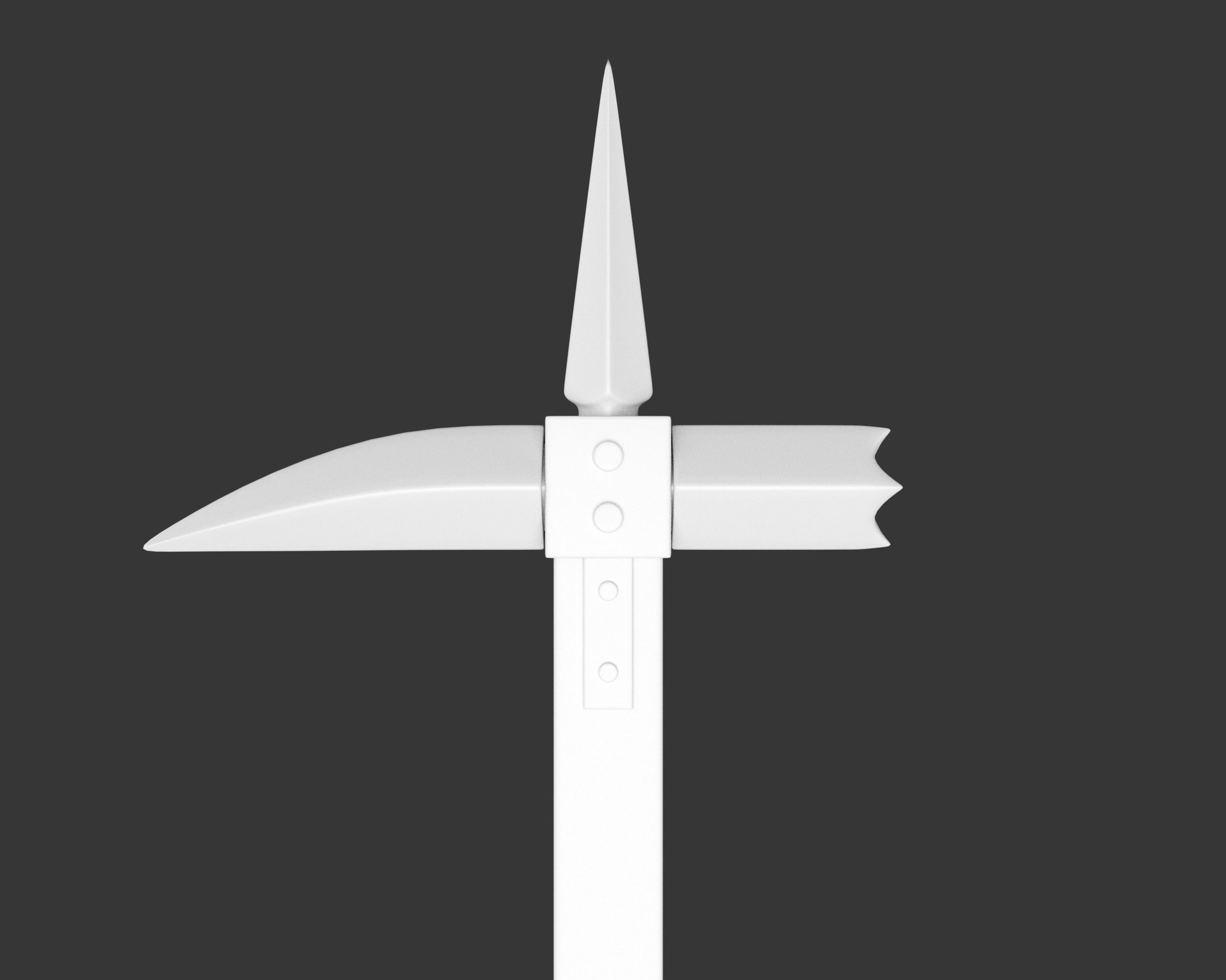 Medieval Elegant Weapon Warhammer Low-poly 3D model_7
