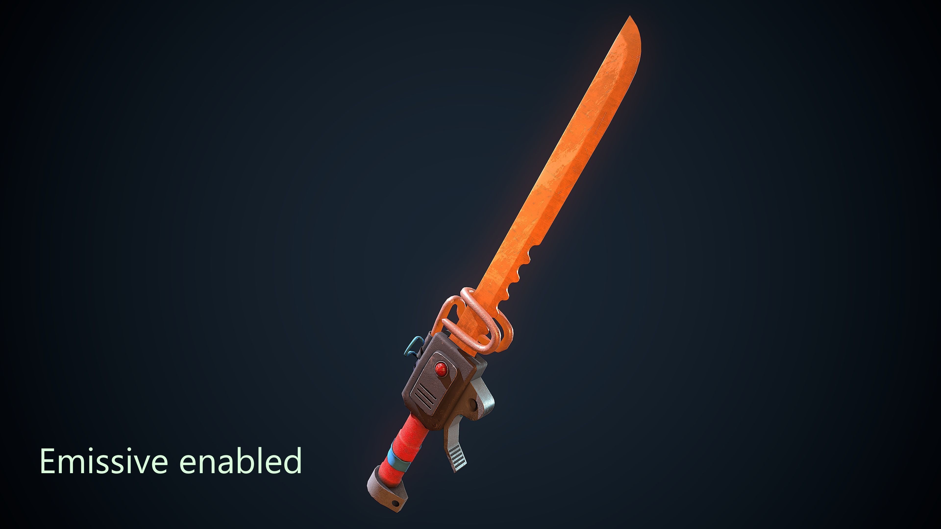 Molten Sword Low-poly 3D model_4