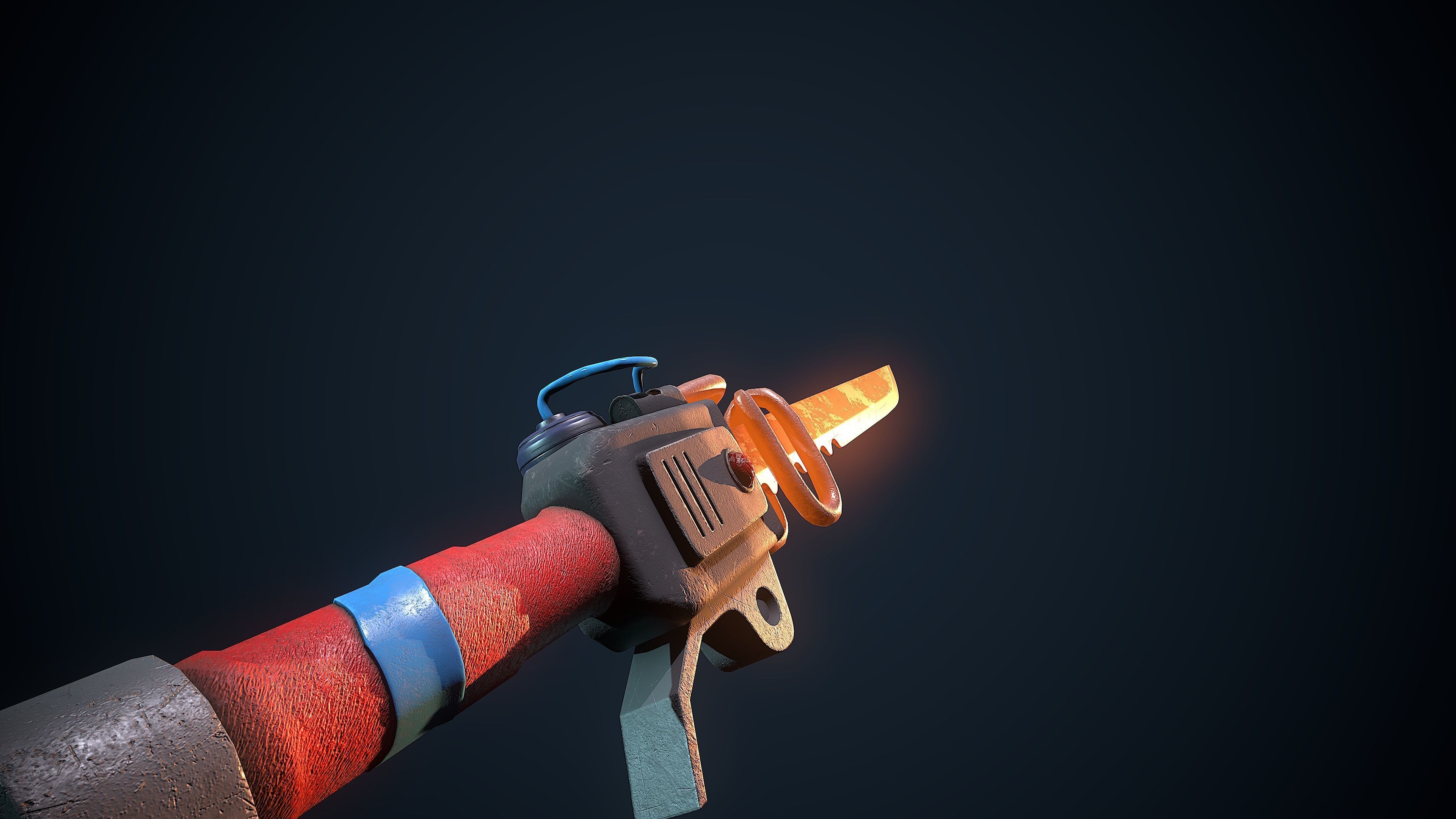 Molten Sword Low-poly 3D model_6