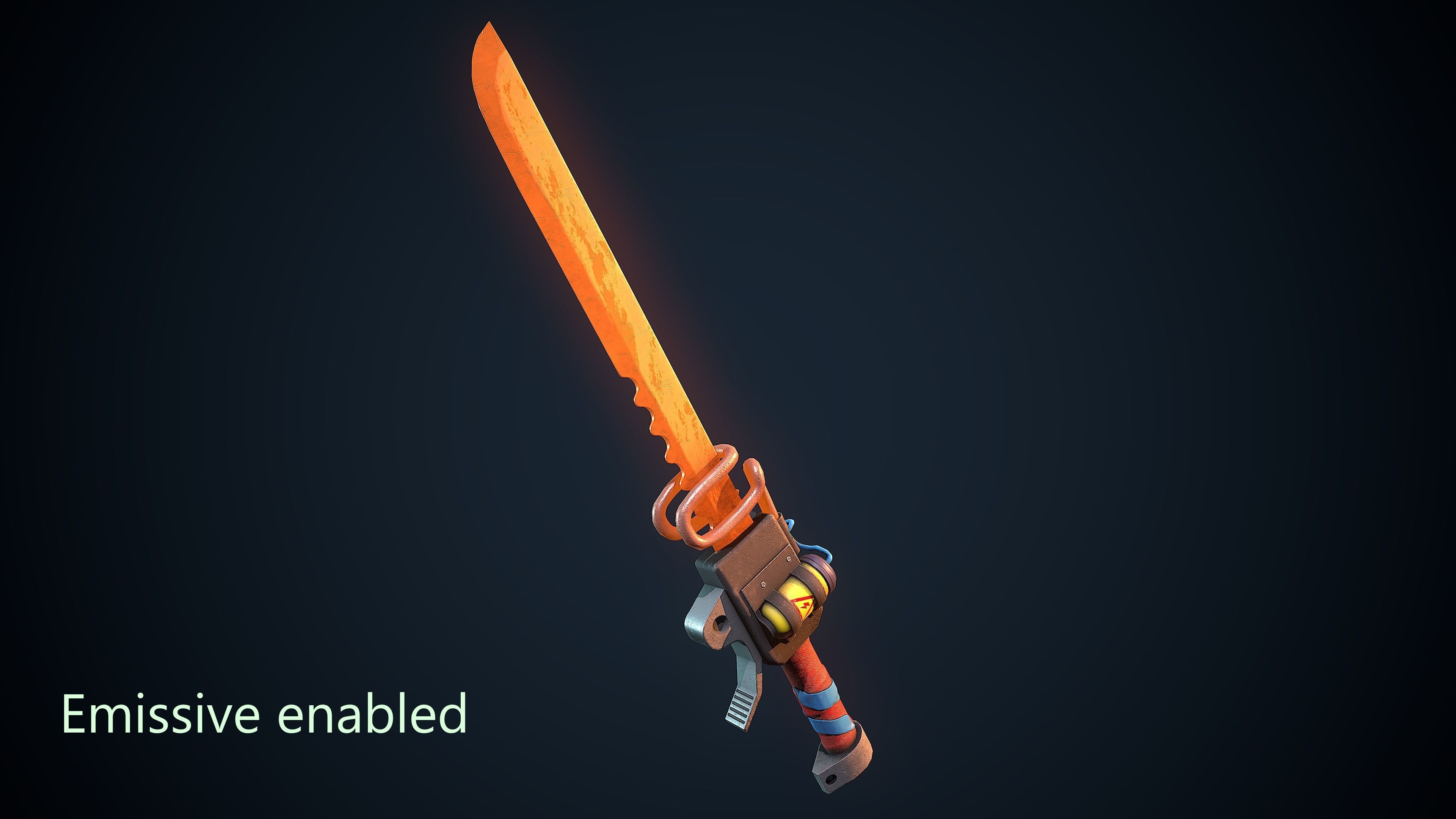 Molten Sword Low-poly 3D model_2