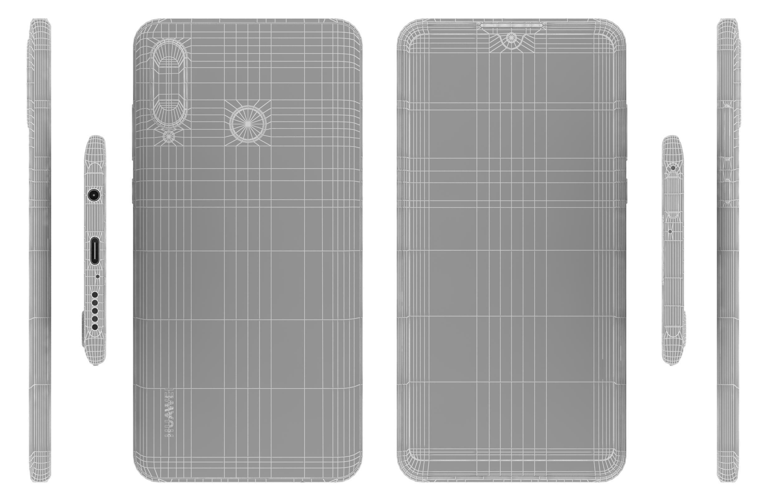 Huawei P30 Lite Midnight Black 3D model_14
