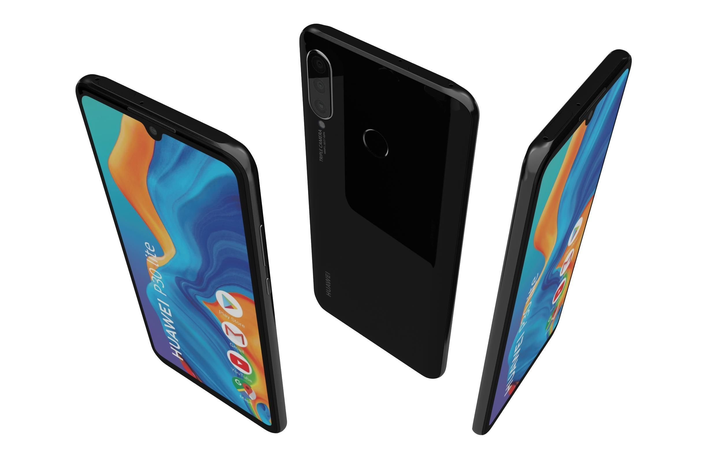 Huawei P30 Lite Midnight Black 3D model_3