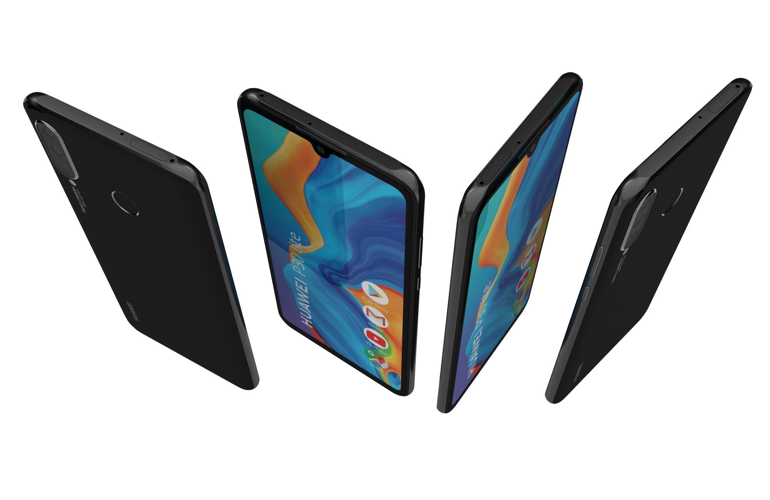 Huawei P30 Lite Midnight Black 3D model_2