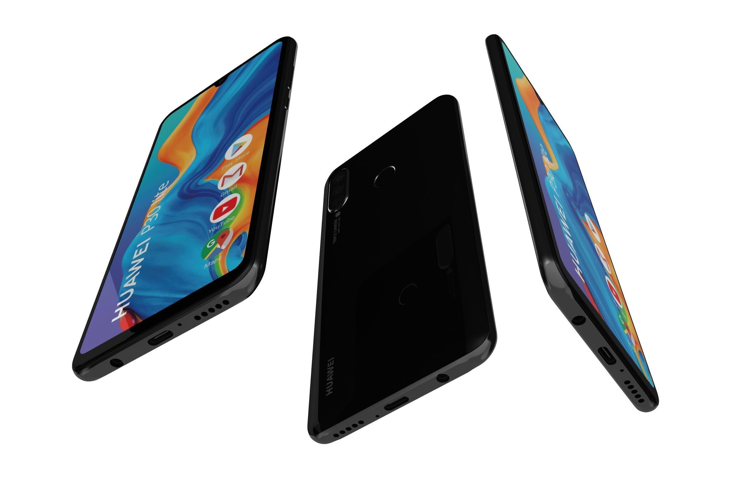 Huawei P30 Lite Midnight Black 3D model_4