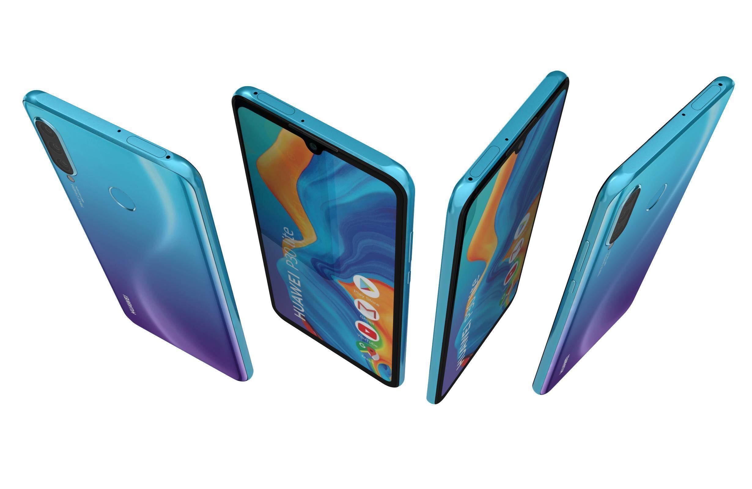 Huawei P30 Lite Peacock Blue 3D model_6