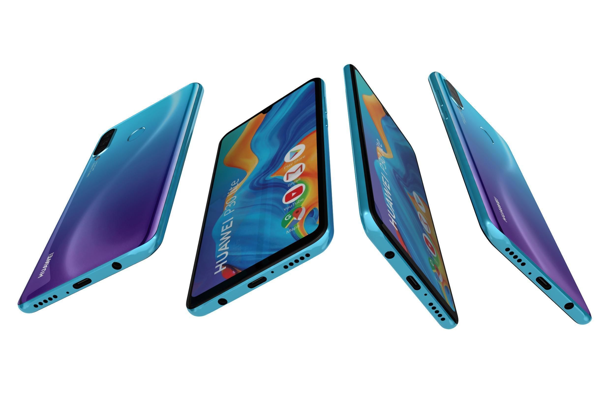 Huawei P30 Lite Peacock Blue 3D model_3