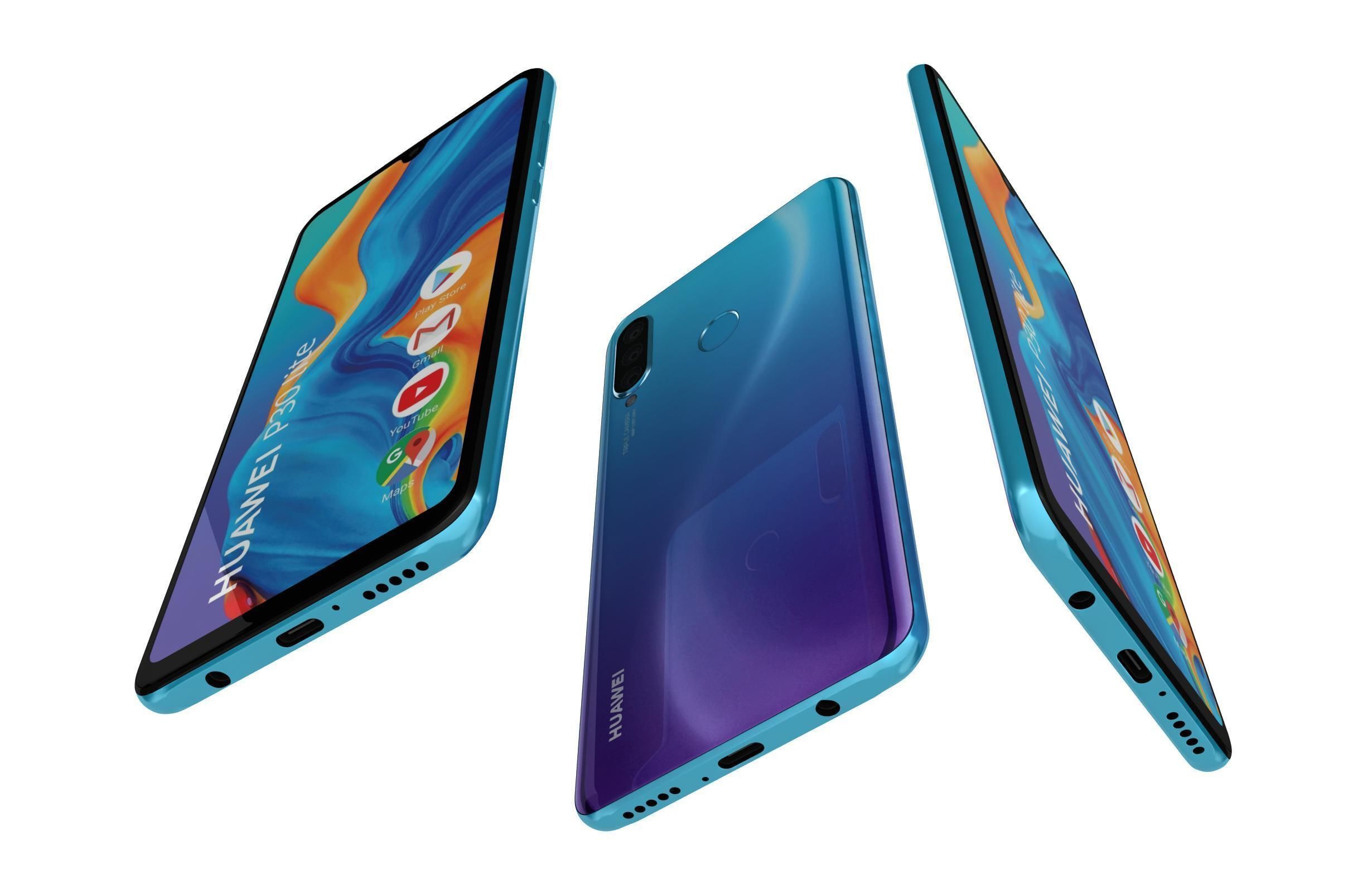 Huawei P30 Lite Peacock Blue 3D model_4