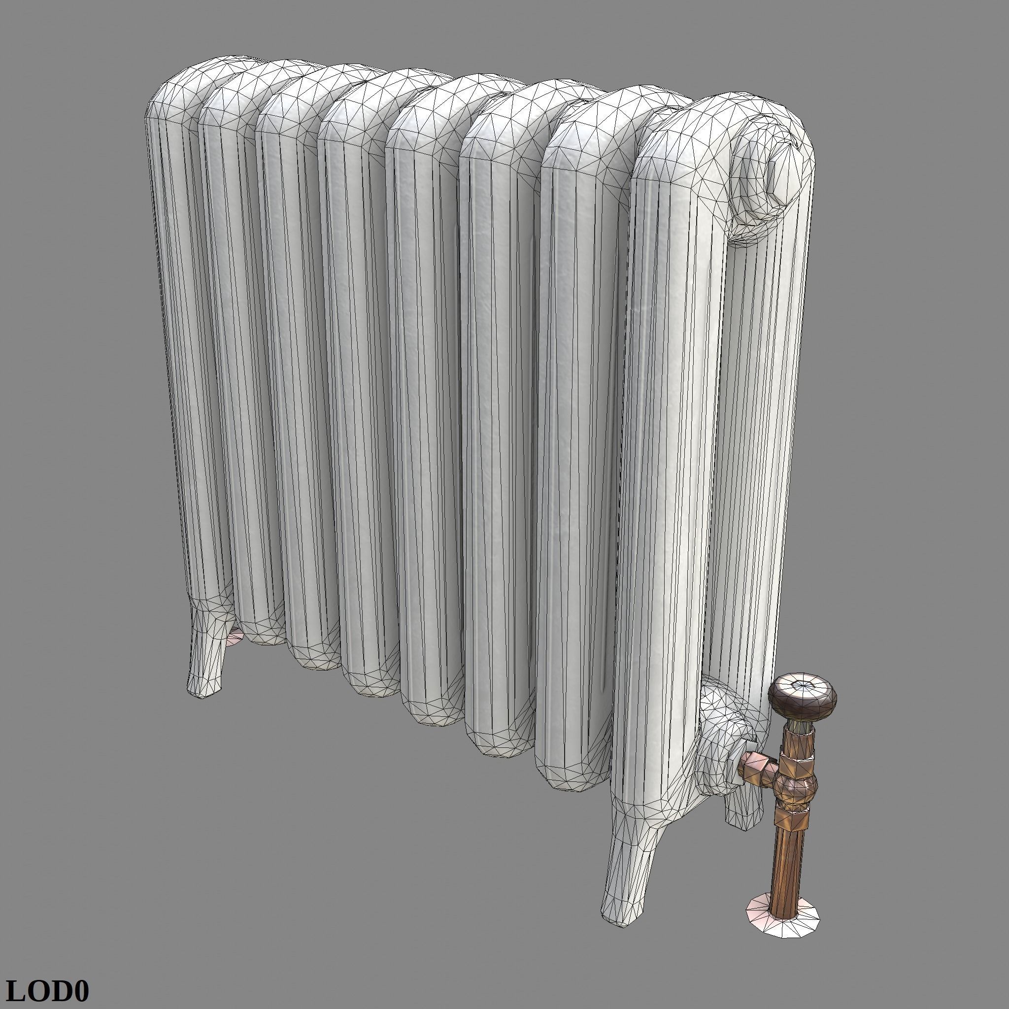 Game-ready radiator- 3 different materials 3D Model Collection_39