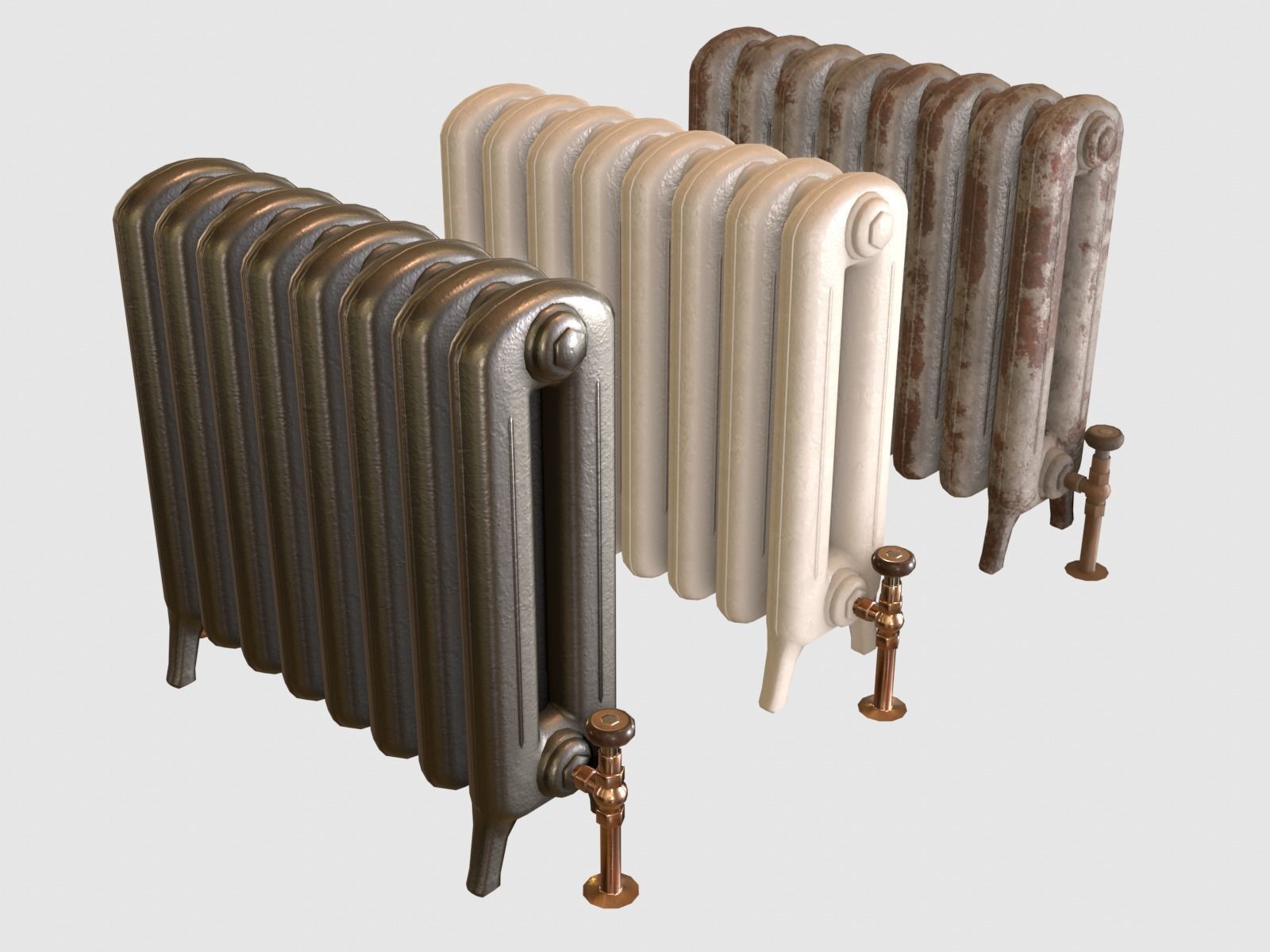 Game-ready radiator- 3 different materials 3D Model Collection_6