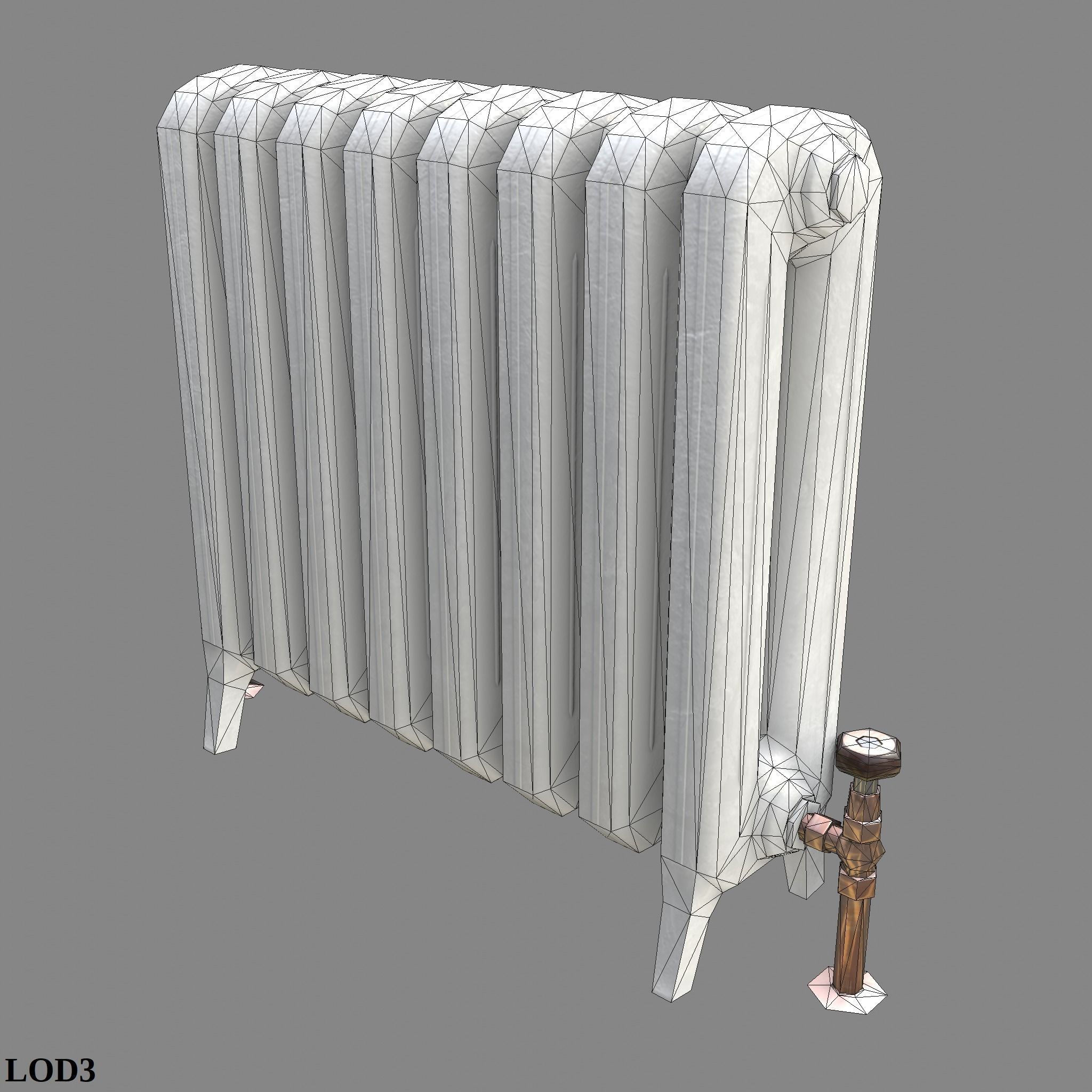 Game-ready radiator- 3 different materials 3D Model Collection_42
