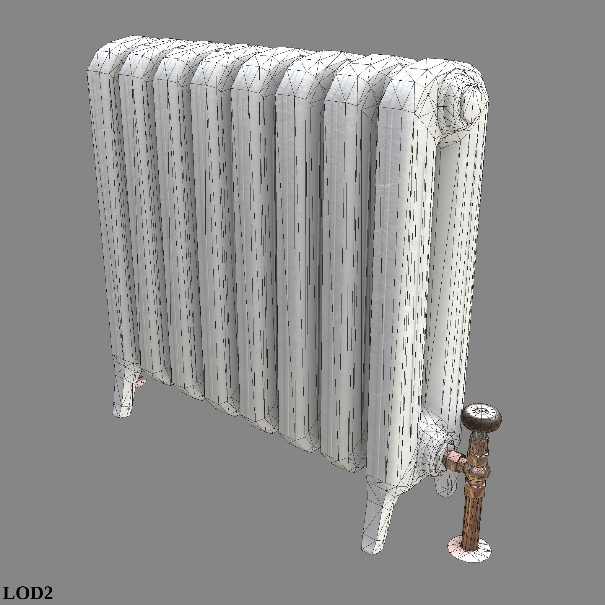 Game-ready radiator- 3 different materials 3D Model Collection_41