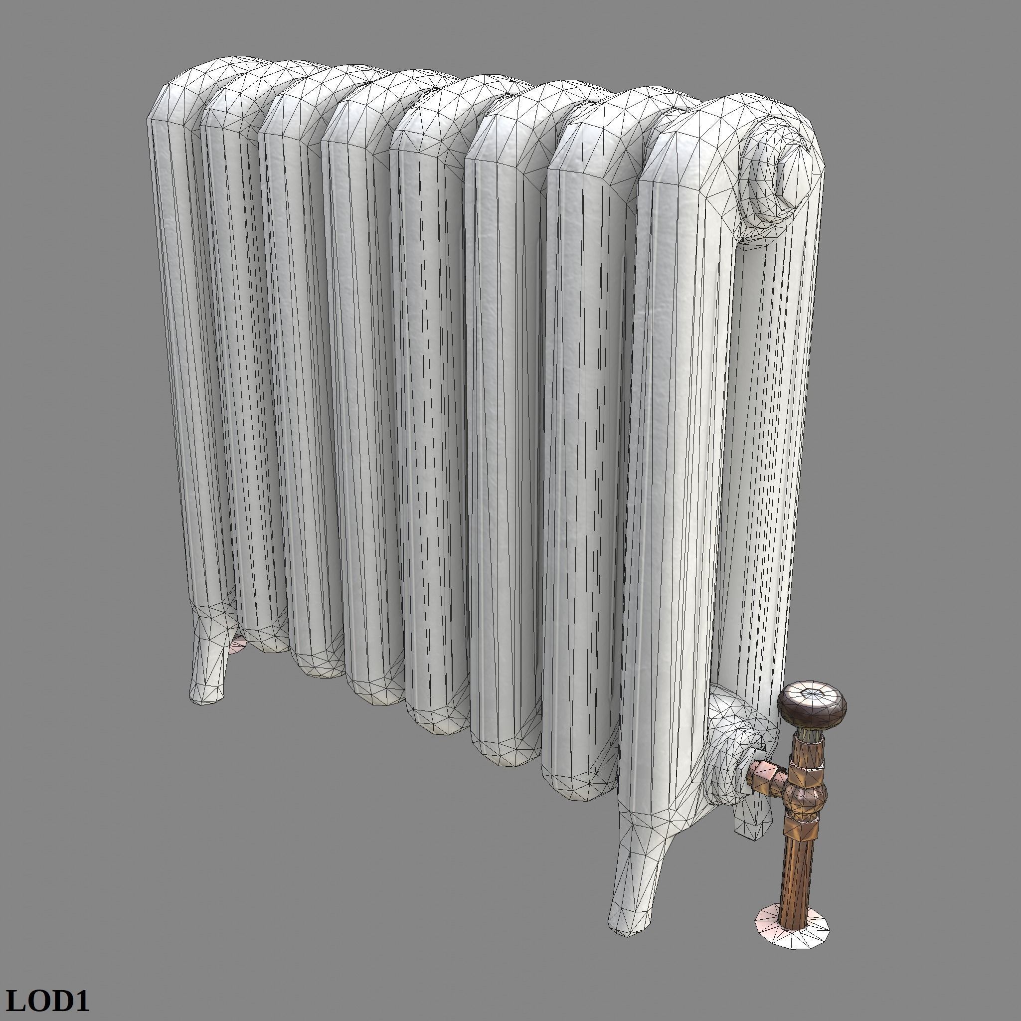 Game-ready radiator- 3 different materials 3D Model Collection_40