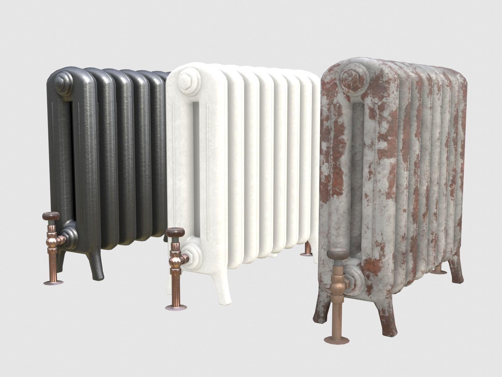 Game-ready radiator- 3 different materials 3D Model Collection_2