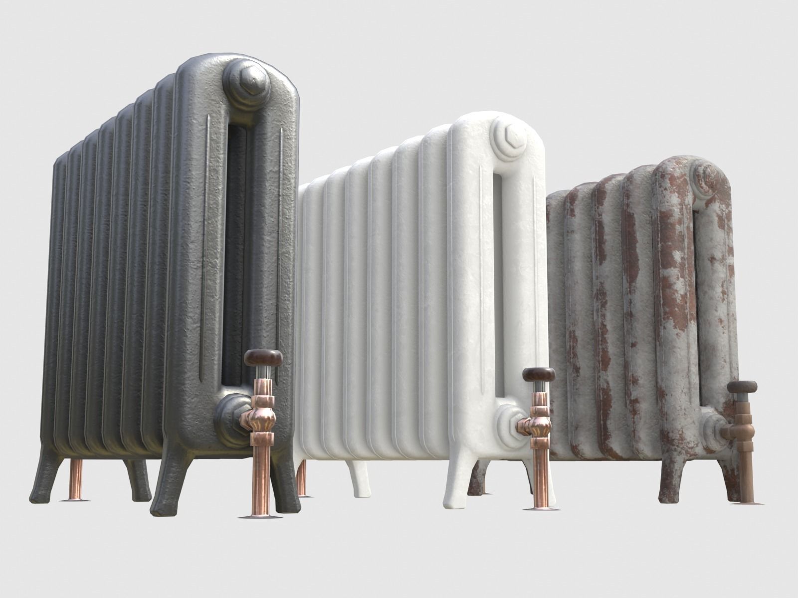 Game-ready radiator- 3 different materials 3D Model Collection_1