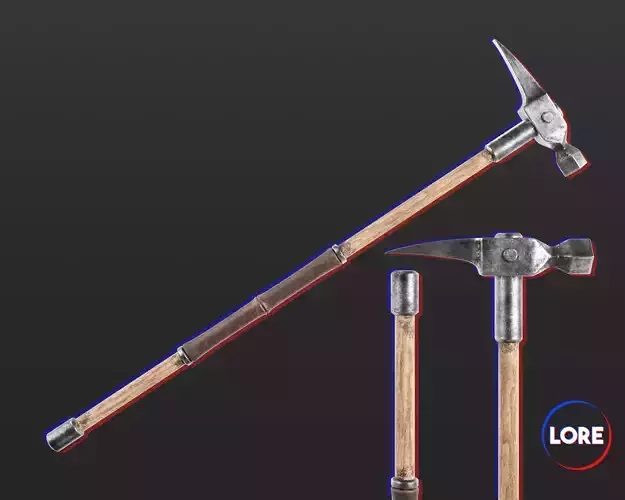 Medieval Knightly Weapon Warhammer Low-poly 3D model