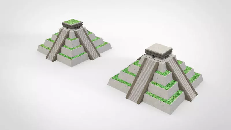 Aztec pyramid pot 3D print model_0