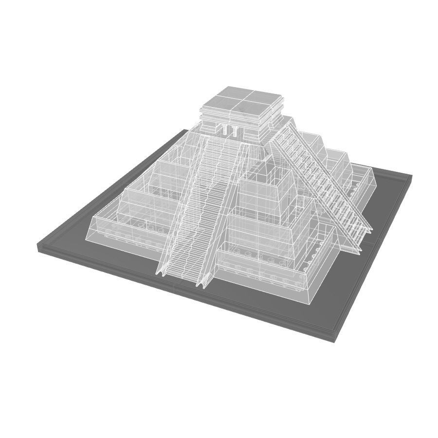 Aztec pyramid pot 3D print model_5