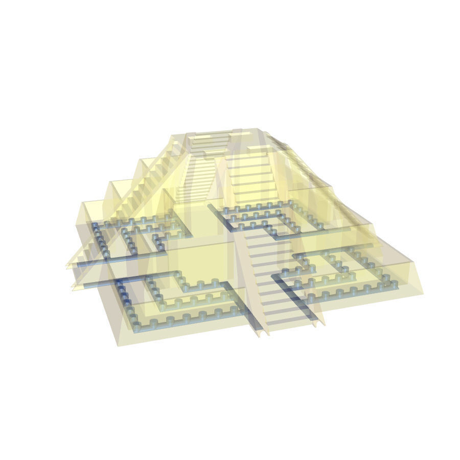 Aztec pyramid pot 3D print model_4