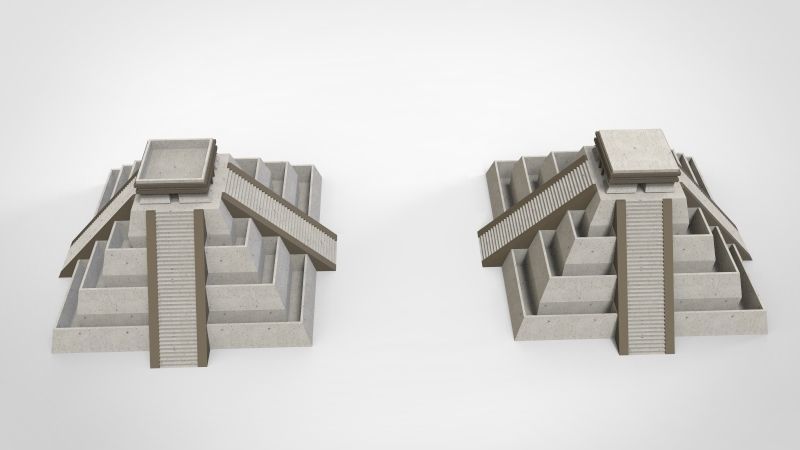 Aztec pyramid pot 3D print model_2