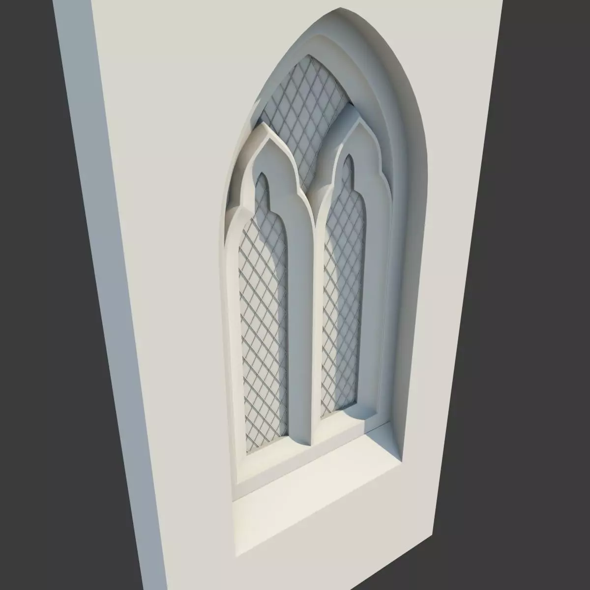 Medieval Gothic Window 06 3D model_0