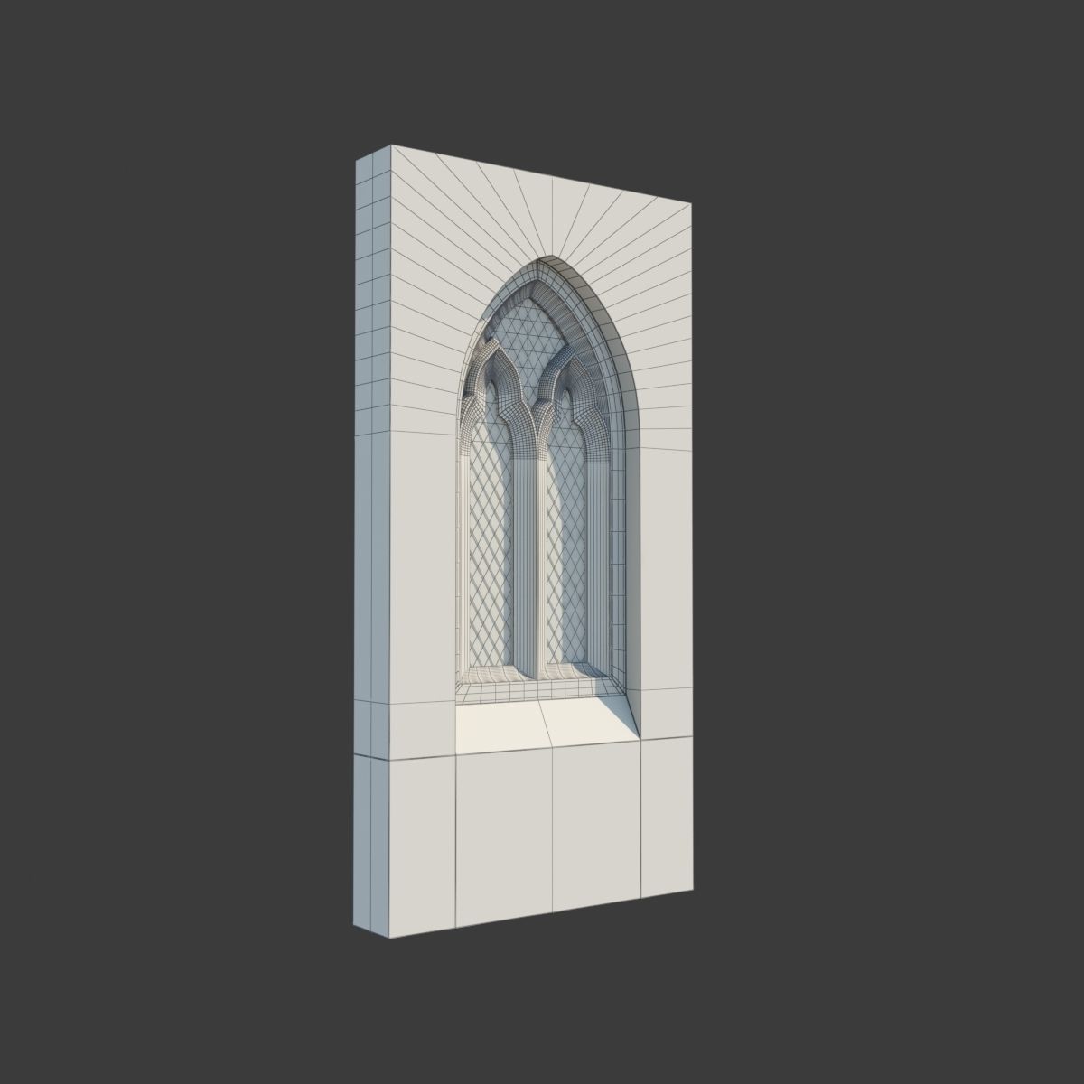 Medieval Gothic Window 06 3D model_9
