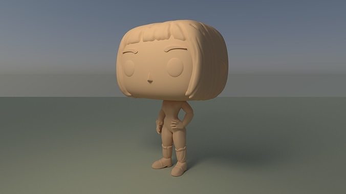 Custom Pop Female Short Hair Figure 3D Print Model 3D print model