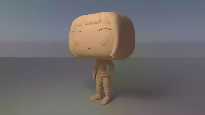 Custom Pop Female Short Hair Figure 3D Print Model 3D print model