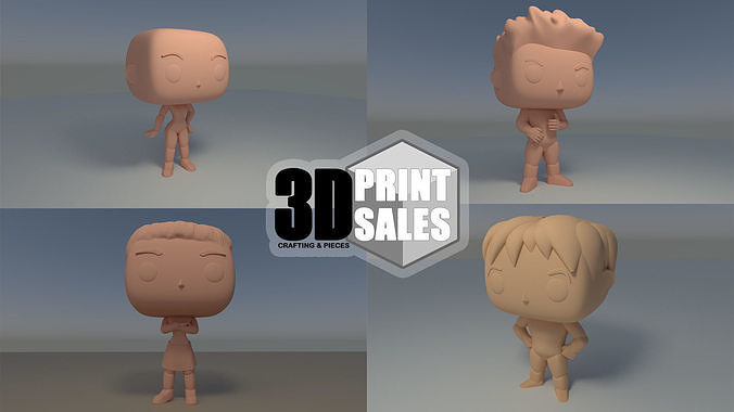 4x3 Promo Pack 2 - Custom Pop 3D Printable Models DIY 3D Model Collection