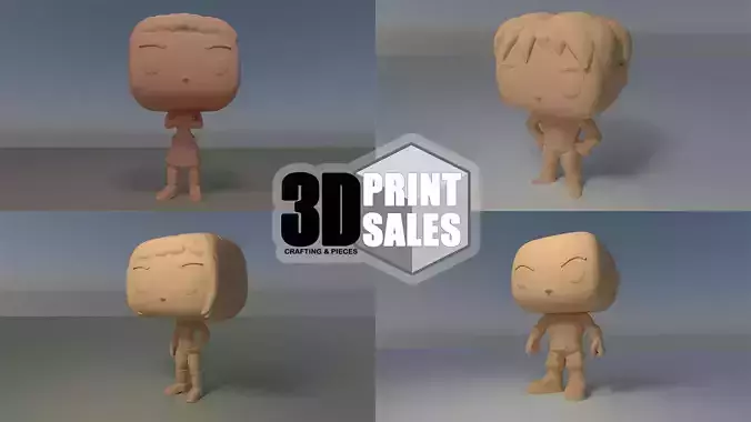 4x3 Promo Pack 4 - Custom Pop 3D Printable Models DIY 3D Model Collection