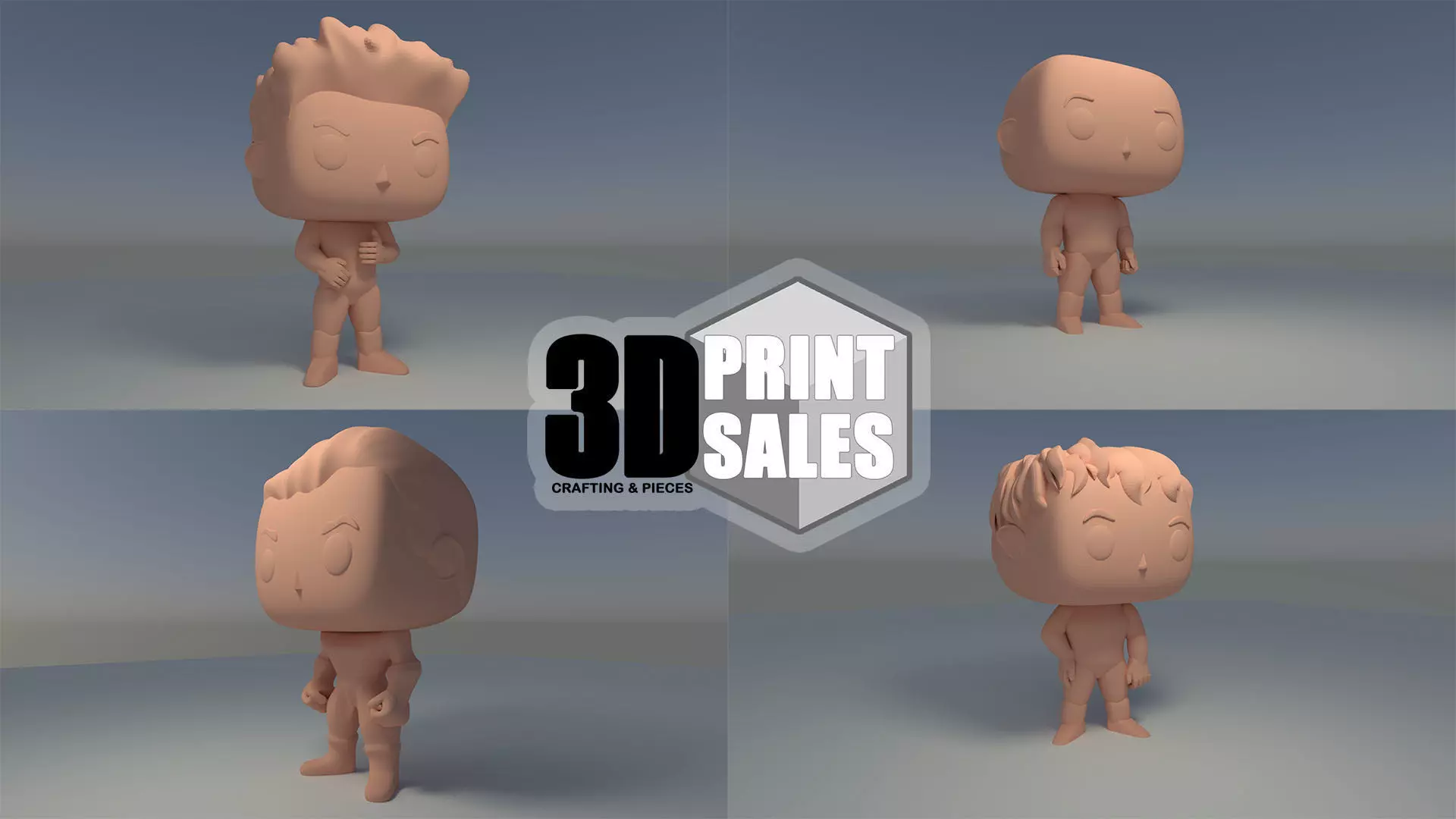 4x3 Promo Pack 5 - Custom Pop 3D Printable Models DIY 3D Model Collection_0