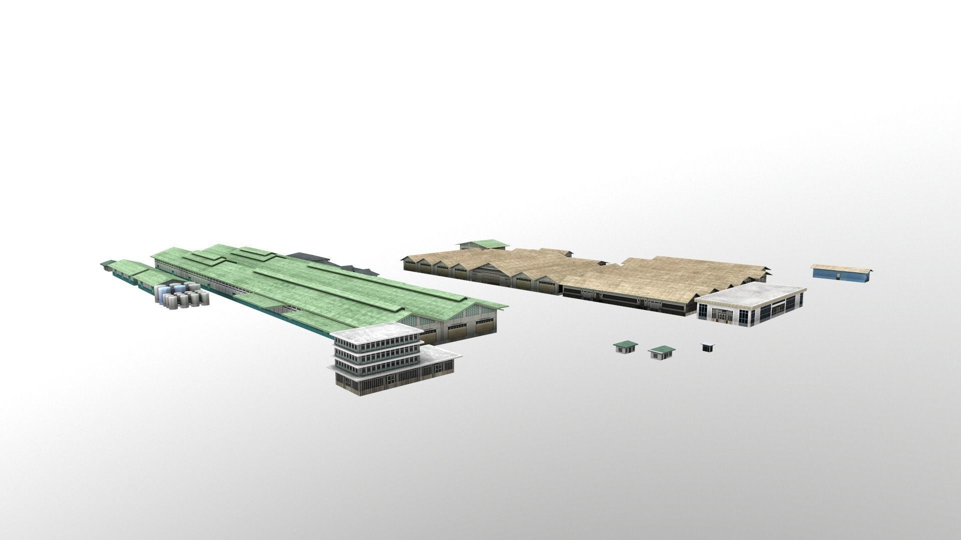 Industry factory building indofood indonesian Low-poly 3D model_2